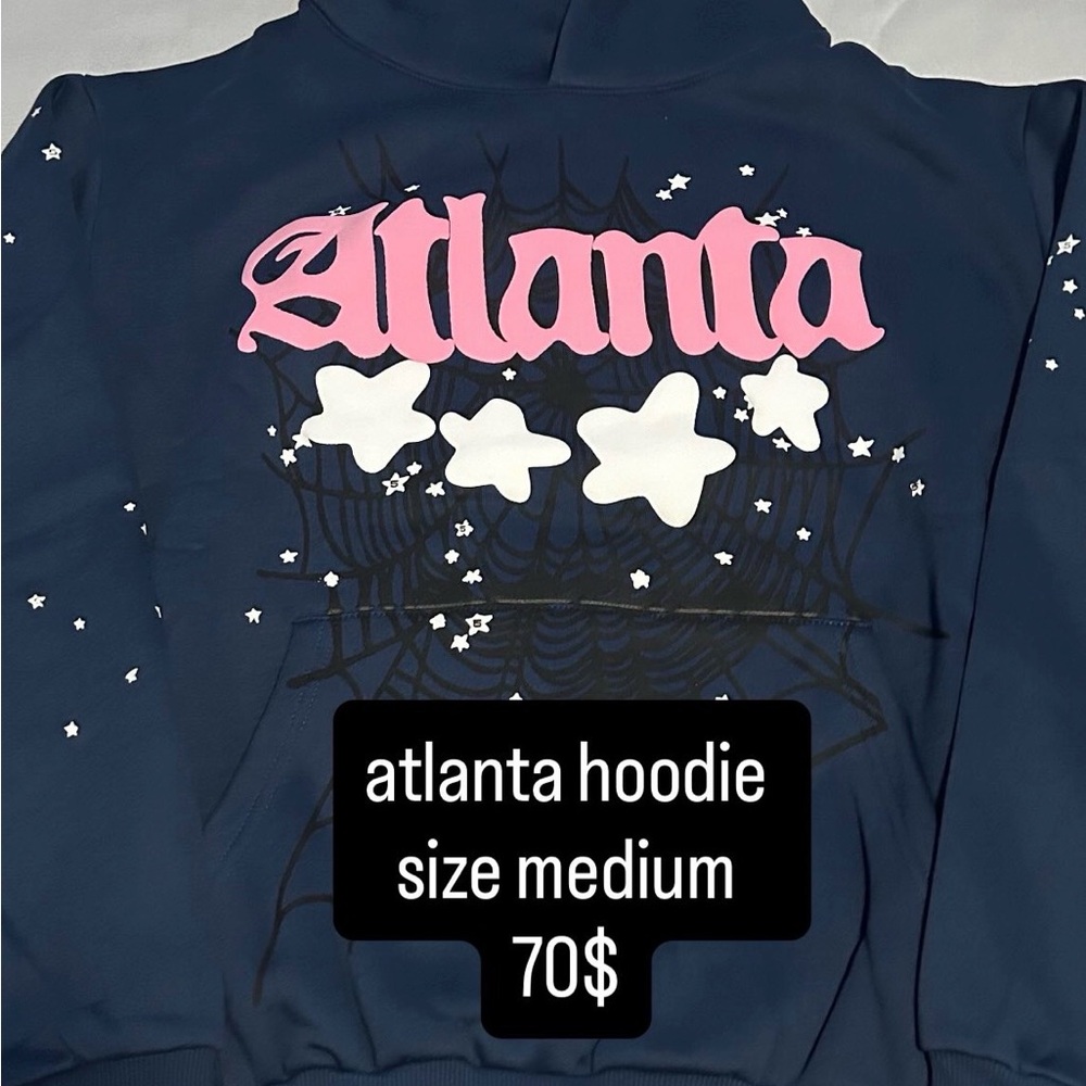 Atlanta Kids Hoodie - Navy with Pink Accents